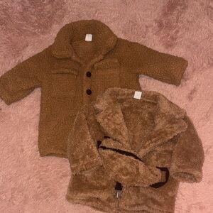 Cozy Brown Sherpa Jackets for Kids baby girl